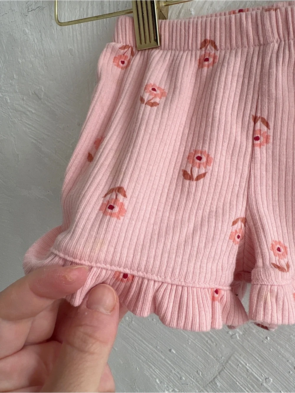 Carters floral pink ribbed 12 month set